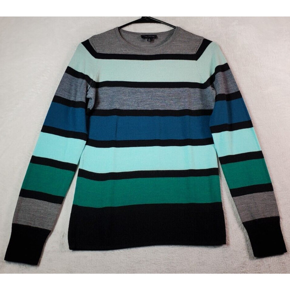 The Limited Sweater Womens Small Multi Striped Wool Blend Raglan Sleeve Pullover - Picture 1 of 9